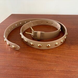 Freda Salvador Rebecca Belt, Tan leather with Gold Accents